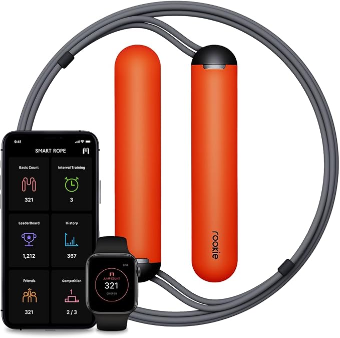 Tangram Smart Rope Rookie – Smart Jump Rope with Counter & App, Bluetooth Fitness Tracker, Adjustable Jump Rope for Weight Loss, Cardio, HIIT & Home Workouts