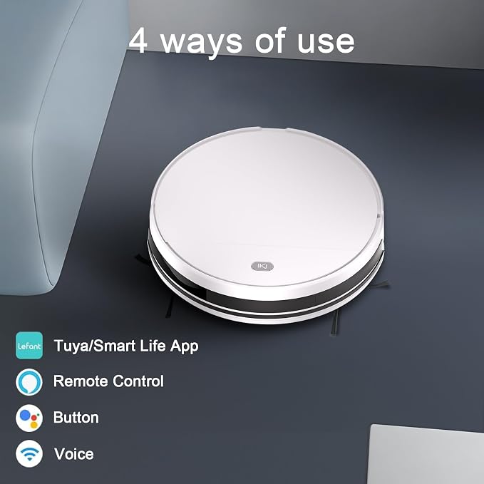 Robot Vacuum and Mop Combo,5500Pa Strong Suction,Anti-Tangle Brushless Inlet 2 in 1 Super Thin Robotic Vacuum with App/Remote/Voice Control, Self-Charging,for Pet Hair, Hard Floor, Low-Pile Carpet