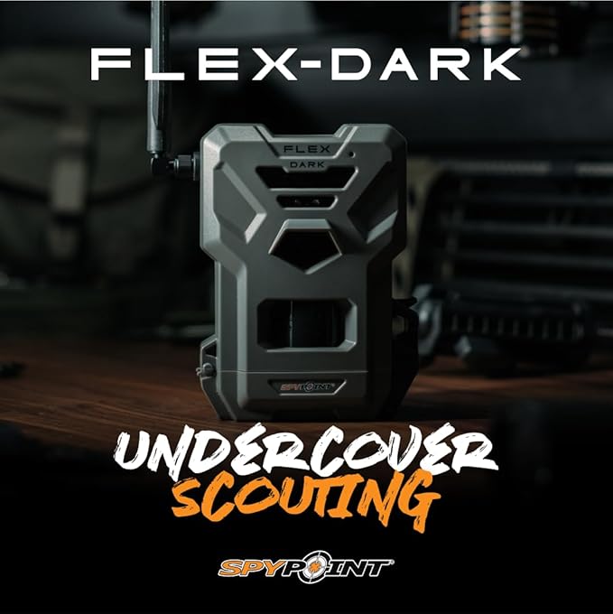 SPYPOINT Flex-Dark Ultimate Pack with SD Card + LIT-22 - Cellular Trail Camera, 40MP Photos, 1080p Video + Sound, No-Glow Game Camera, Hunting Night Vision, Motion Activated,100ft Detection