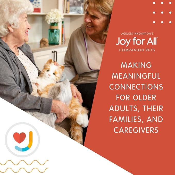 JOY FOR ALL - Orange Tabby Cat - Interactive Companion Pets - Realistic & Lifelike, 10.5 Inch