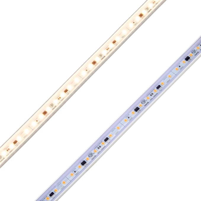 Maxxima 12 in. Hardwired LED Under Cabinet Strip Light, 460 Lumens, 3000K Warm White, Kitchen and Living Room 120V White Cove Lighting, No Power Supply Needed