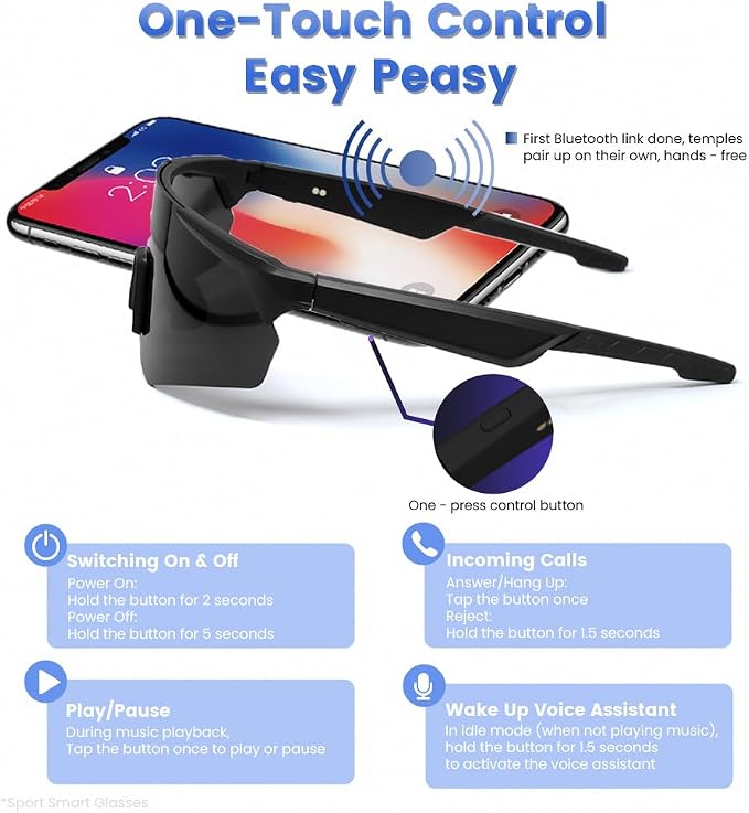 Sport Smart Glasses,Polarized Bluetooth Sunglasses for Men, Women,Built-in Mic & Open Ear Music Speakers,UV Protection Running Baseball Sunglasses,Cycling Glasses(Orange)
