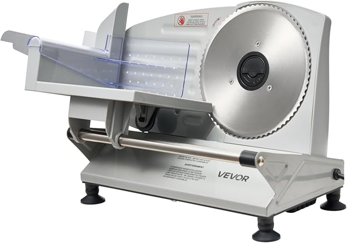 VEVOR Meat Slicer, 6.7" Electric Deli Slicer Machine with 2 SUS420 Blades, 0-0.6 inch Adjustable Thickness, 150W Home Food-Slicer for Meat, Ham, Baguett, Steak, ETL Approved
