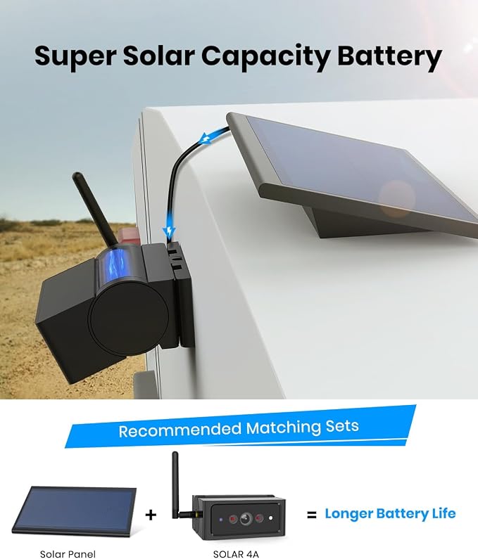 AUTO·VOX Magnetic Wireless Backup Camera with Solar Panel, 1 Minute Install Hitch Camera, Solar Assisted Charging for RV, 1080P HD 5" Monitor, IR Night Vision, IP69K Waterproof for Truck RV Trailer