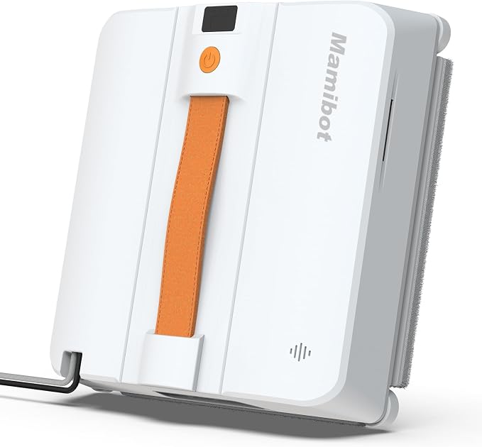 Mamibot W120-DP Window Cleaning Robot, 3200Pa Strong Suction, 10 Cleaning Modes, 4-Spray Water Jet, Smart Edge Detection, App & Remote Control – Ideal for High-Rise Glass, Mirrors & Tiles (Orange)