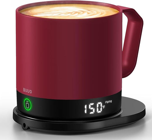 Heated Coffee Mug 14oz, Rechargeable Temperature Control Mug with Lid