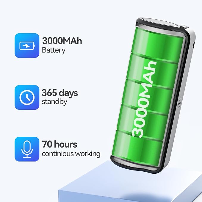 128GB Voice Recorder,500 Hours Continious Recording with Long Battery Life, Professional Noise Reduction, HD Recording for Meetings Lectures Interviews, Noise Cancellation, Voice Activation