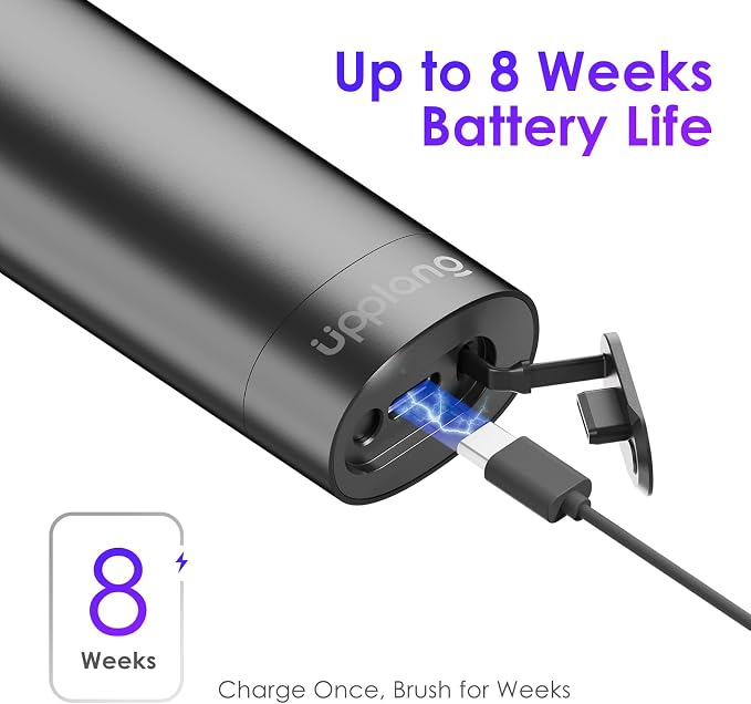 Electric Toothbrush, Portable Travel Sonic Toothbrush with Protective Case USB-C Rechargeable, Neutral Comfort Bristles, Waterproof, Smart Timer, Compact for Daily Use (Slate Gray)