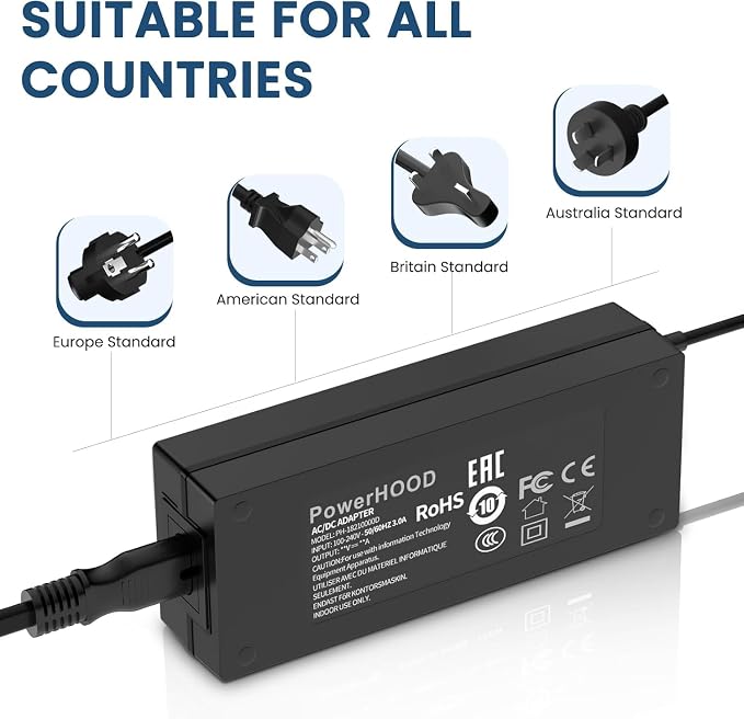 12V 4.16A AC Adapter 50W Power Supply Compatible with Elo Touchscreen Monitor 2740L 1739L 1939L 1990L 1991L 2294L 2494L E005277 2.1mm DC Charger Replacement
