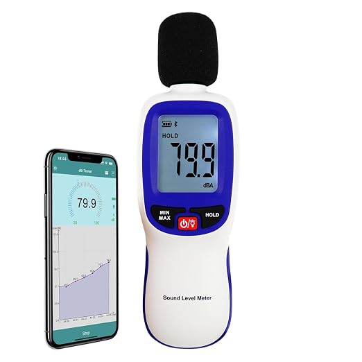 Professional Sound Level Meter with Bluetooth & 20,000 Data Logging | Max/Min/Hold Alarm | High Accuracy dBA Noise Tester with LCD Backlight for Home, Office & Industrial Use