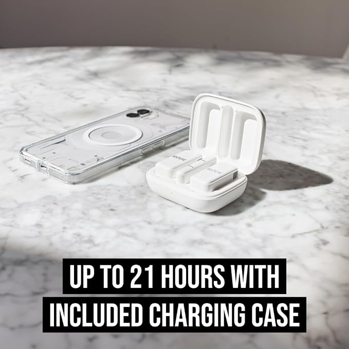 RØDE Wireless Micro - Compact Wireless Microphone, Two Mics with Charge Case for Smartphone Content Creation - USB-C, White