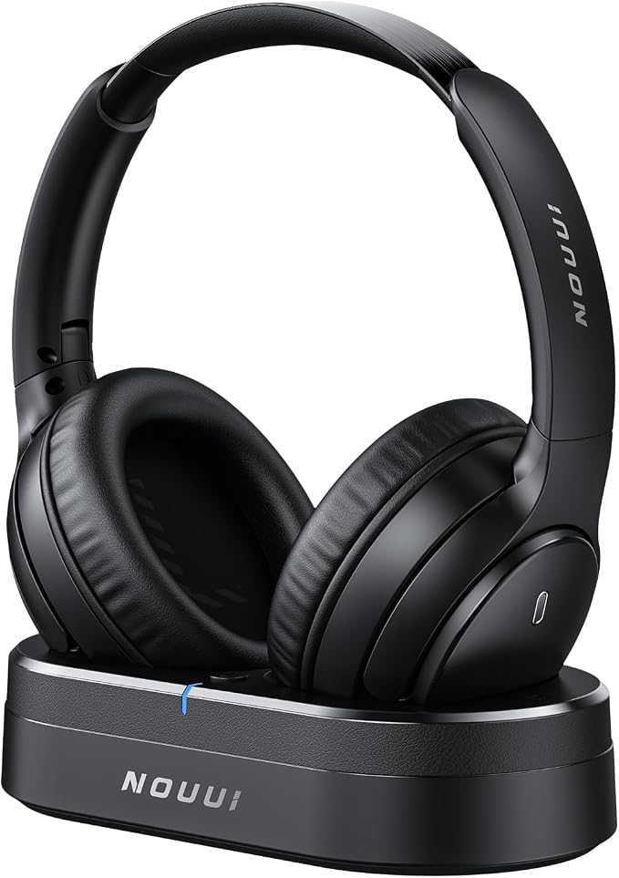Wireless Headphones for TV Watching, TV Headphones Wireless for Seniors with Transmitter Charging Base, No Delay Bluetooth Headphones for TV for Hard of Hearing, Plug and Play, Gifts for Elderly