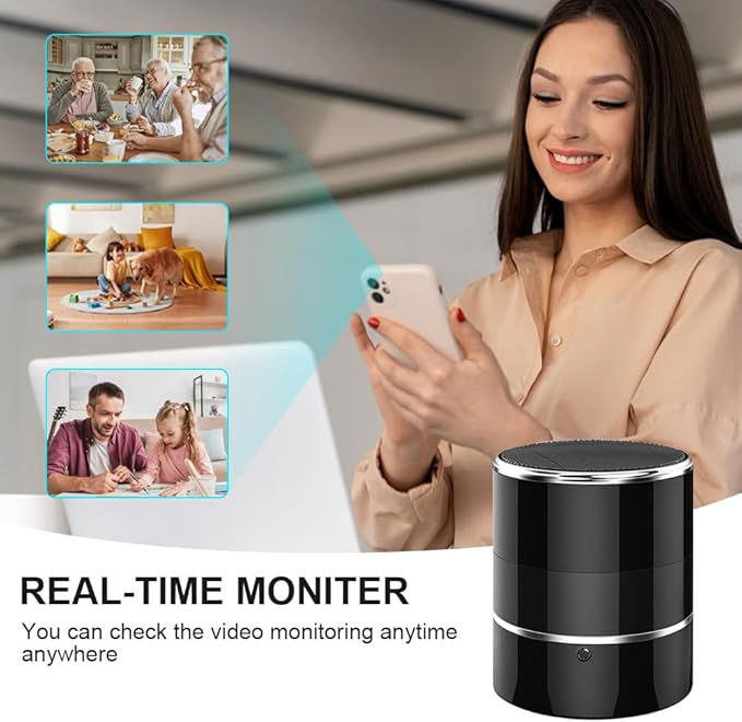 Indoor Security Camera in Bluetooth Speaker, 240° Viewing Angle,1080p Full HD WiFi Camera,Wireless Dome Cams Phone App,Motion Activated for Home Offices Store(2.4G /5G)