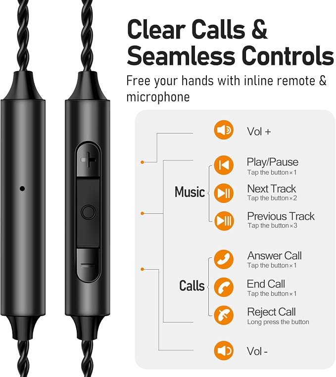 Vibes 202MC USB-C Wired Earbuds - USBC HiFi in Ear Headphones for iPhone 17/16/15 - Noise Isolating Ear Buds w/ Mic - Clear Sound, Deep Bass & Comfort-Fit Earphones - Silver Plated Cord, Carrying Case