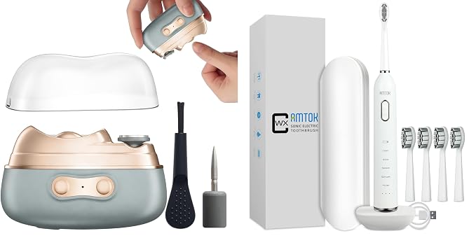 4 in 1 Safe Electric Nail Clipper for Baby & Adults, Sonic Electric Toothbrush