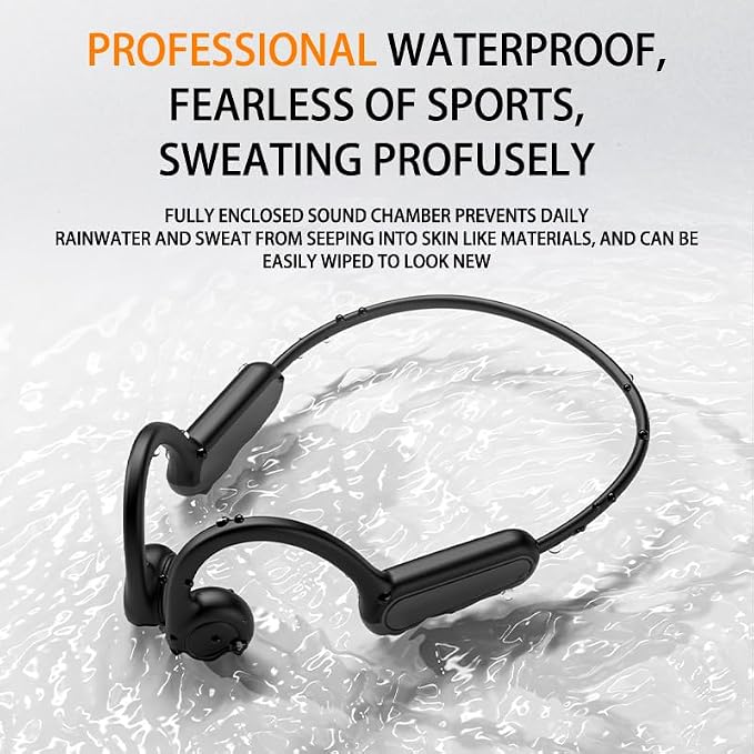 AYI True Bone Conduction Bluetooth Headphones Open Ear Headset Painless Wear Stereo Earphone 11H Playtime Lightweight Stable & Comfortable Sports Headphone for Driving Bicycling Running Skiing-White
