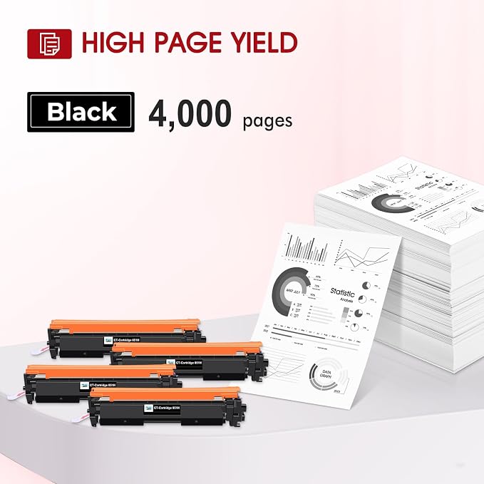 051H 051 High-Yield Black Toner Cartridge 4-Pack Compatible for Canon 051H Toner 051 CRG051H for Canon imageCLASS MF260 MF269dw MF267dw MF264dw MF266dn MF263dn LBP160 LBP162dw LBP161dn Printer