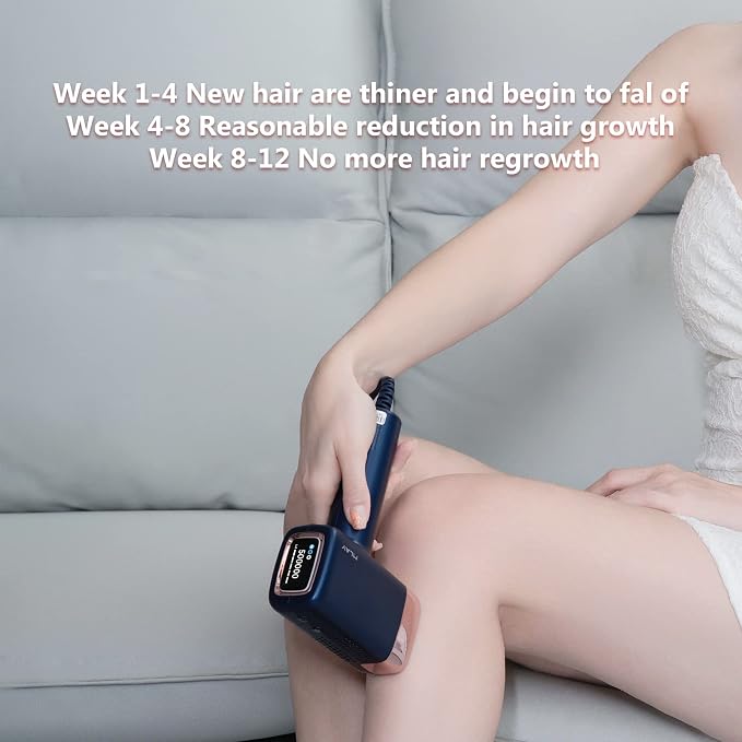 MLAY IPL Hair Removal Device, Ice Cooling Protection Laser Permanent Whole Body Hair Remover for Home Use Women and Men (Bule)