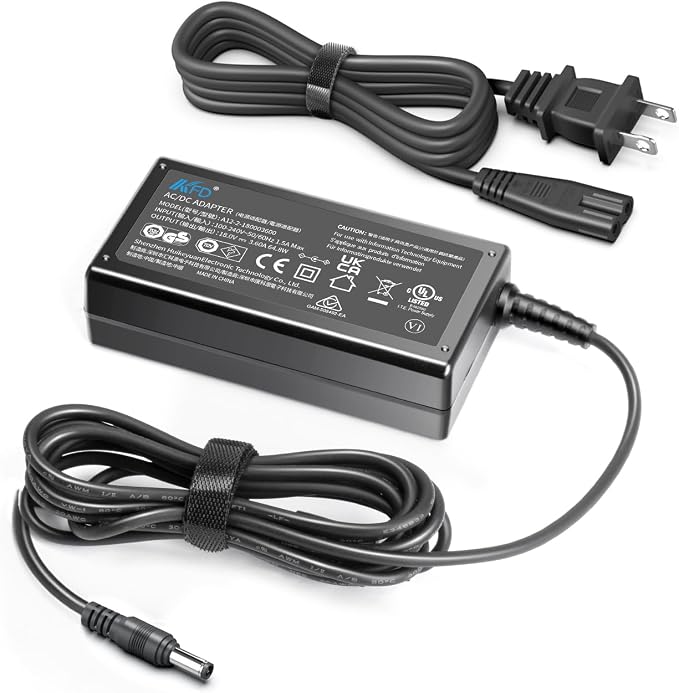 KFD 18V AC/DC Adapter Compatible with Thrustmaster T300 RS T300RS T248 T128-X T128 T128X T248 T248X T248-X Racing Wheel & Magnetic Pedals 4469027 6495643 4169097 +18V Power Supply Cord Battery Charger