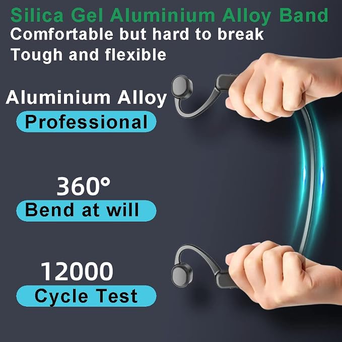 AYI True Bone Conduction Headphones Open Ear Headset Able to be a MP3 Player with Micro Disk Stereo Bluetooth Earphone for Driving Bicycling Running Skiing-X9 Black