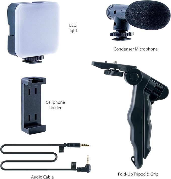 Canal Toys New Studio Creator Podcast & Vlogging Kit – Record Your own podcasts and Vlogs Like Your Favorite influencers! Fold-up Tripod, LED Light & Microphone. Ages 8+