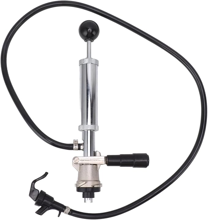Stainless Steel Beer Keg Pump 4Inch Portable Tap - Manual Hand Pump for Homebrew Kegerator Outdoor Party Bar Restaurant Wedding with Hose Clamp(Type S)