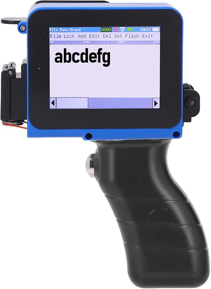 WALFRONT Handheld Inkjet Printer Touch Screen Portable Coder High Definition LED 4.3 Inch Screen Fast Drying Printing for Wood Acrylic Fabric Plastic Leather 25 Languages