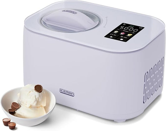 Iceman by Chefman Trio Ice Cream Maker | No Pre-Freezing with Built-In Compressor | for Ice Cream, Froyo, Sorbet, Sherbet, Italian Ice, Frozen Yogurt & More | (2) 20oz Containers & Lids