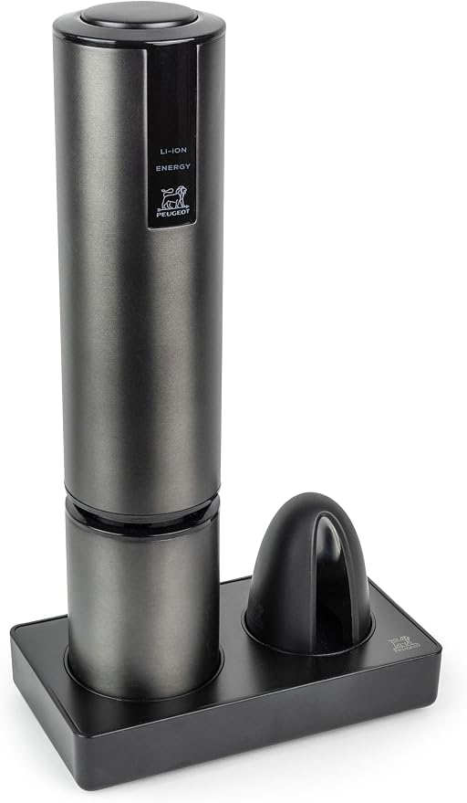 Peugeot Elis Touch Rechargeable Electric Corkscrew With Foil Cutter, Carbone