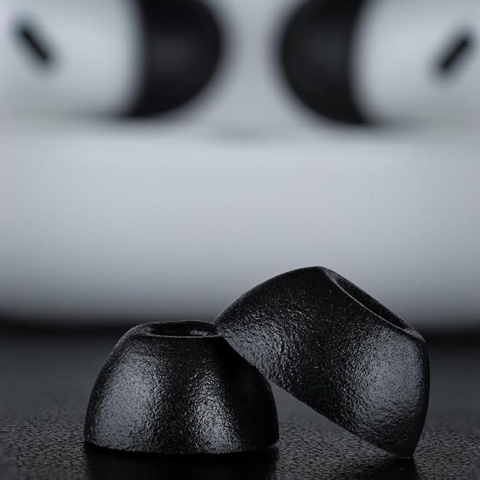 Comply TrueGrip MAX | Premium Memory Foam Replacement Earbud Tips for Apple AirPods Pro 1 & 2 | Long Lasting Comfort, Extreme Durability, Secure Fit, Superior Noise Isolation| Black (Large) (3 Pairs)