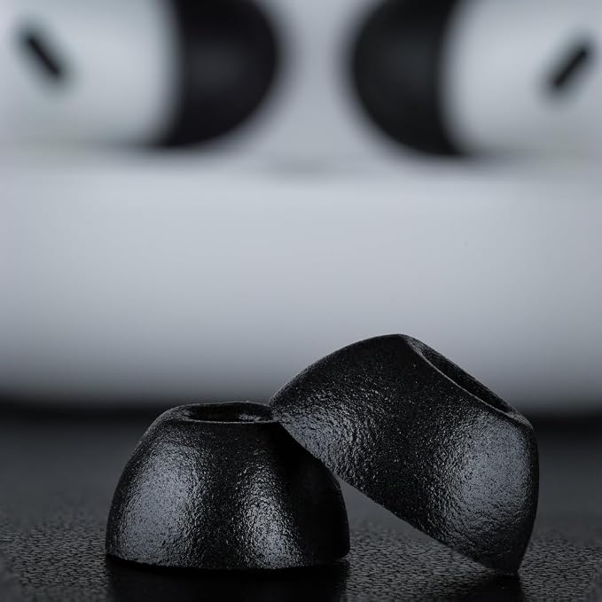 Comply TrueGrip MAX | Premium Memory Foam Replacement Earbud Tips for Apple AirPods Pro 1 & 2 | Long Lasting Comfort, Extreme Durability, Secure Fit, Superior Noise Isolation| Black (Large) (1 Pair)