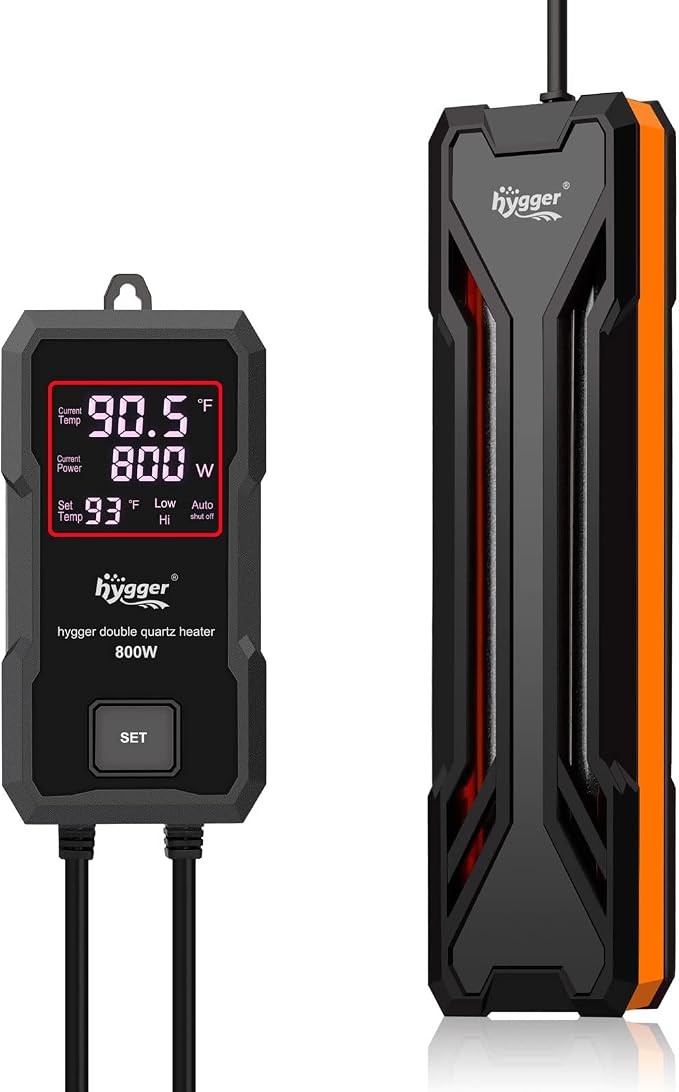 hygger Aquarium Heater 300W/500W/800W/1000W, Submersible Fish Tank Heater with Digital LED Controller and Intelligent Leaving Water Automatically Stop Heating System, for Freshwater and Saltwater