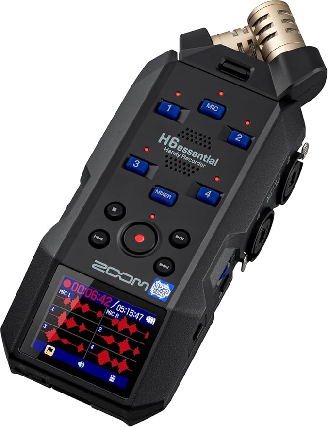 Zoom H6essential 6-Track 32-Bit Float Portable Audio Recorder Bundle with APH-6e H6essential Accessory Pack with Hairy Windscreen, Padded Shell Case, AC Adapter, & USB C-Cable (H6e + APH6E Bundle)