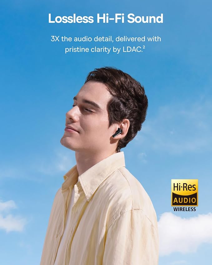 Baseus Bass BP1 Pro Noise Cancelling Wireless Earbuds, Real-Time Adaptive Noise Cancelling, Adaptive Active EQ, LDAC Hi-Res Sound, 6-Mic AI Clear Calls, 55H Playtime, IP55 Waterproof, Bluetooth 6.0