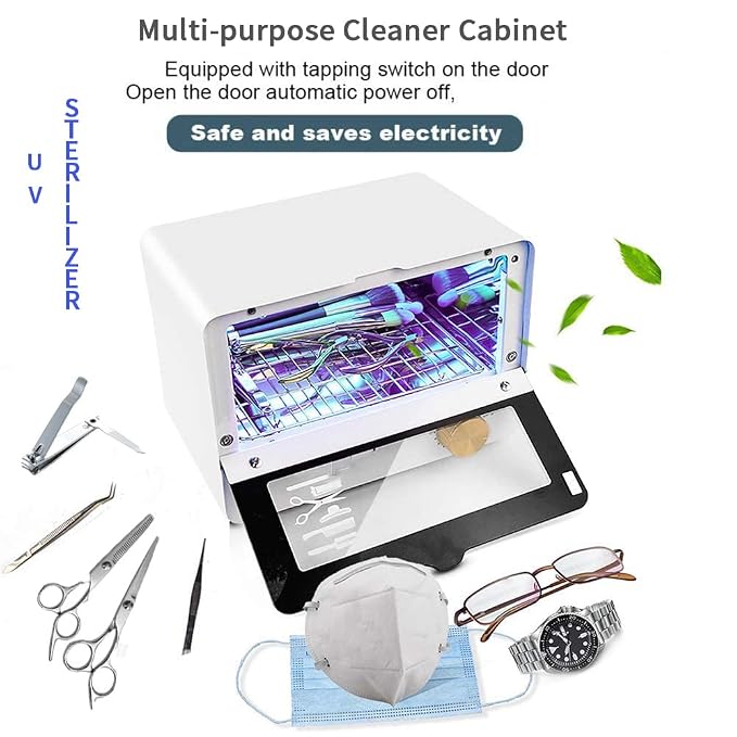 6L Nail Tool Sterilizers UV Cabinet 360 Range Timing cleaner For Towel Mobile Phones Nails Art Tool Equipment Haircuts Salons Mobile Phones Personal Care Products Used at Home