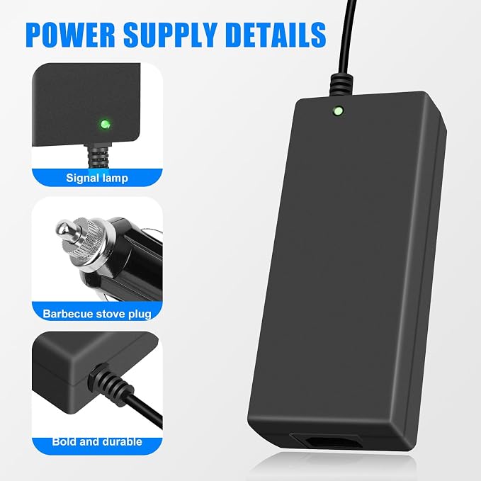 12V 10 Amp Power Supply Converter Adapter Plug Compatible with GMG Green Mountain Grills Davy Crockett Power Converter Adapter Style P-1001 GMG-ADP10A GMGADP10A