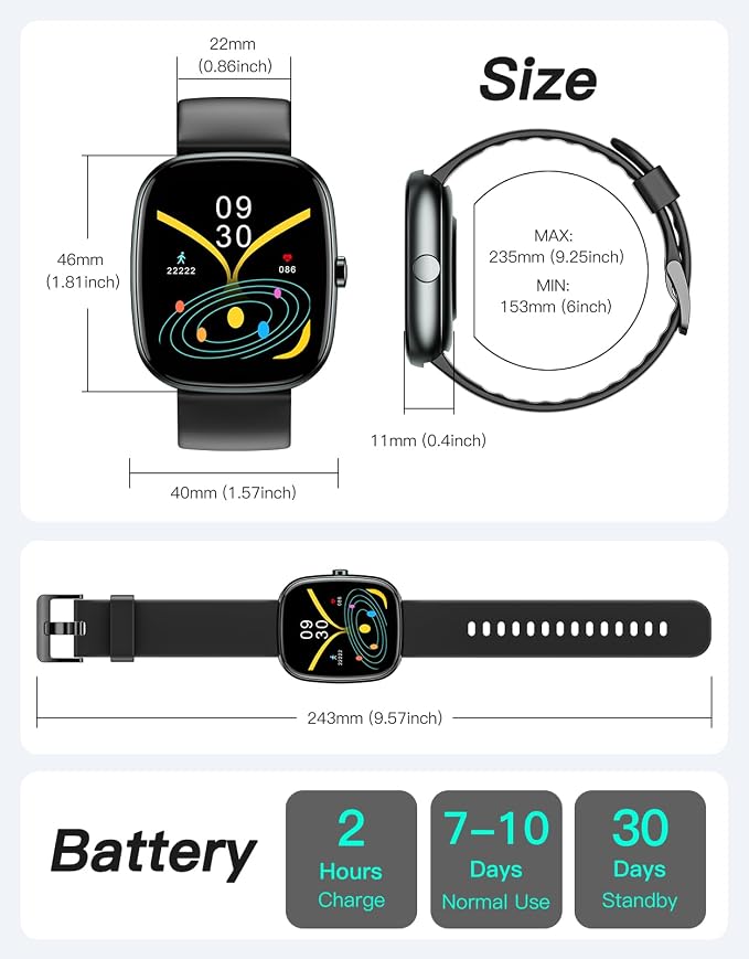Fitness Trackers, No Bluetooth No APP/Phone Needed, 1.8" Fitness Watch for Men Women with Pedometer Heart Rate/Blood Oxygen/Sleep Monitor 100 Sports, Steps Counter Walking Running Waterproof
