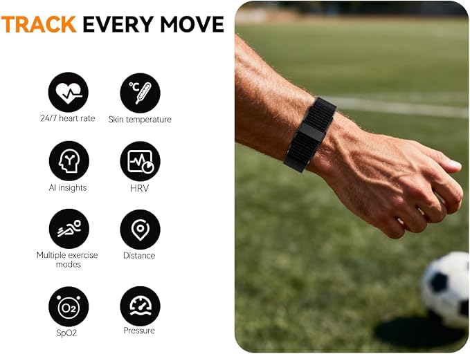 2026 Latest Screenless Fitness Tracker, Smart Bracelet Band, Activity & Sleep Tracking Wearable with App Sync, Lightweight Waterproof Activity Tracker Band for Men and Women