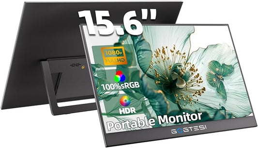 15.6 Inch Wireless Portable Monitor 1080P FHD Ultra Slim Display WiFi Connectivity 180° Adjustable Built-in Stand Lightweight Travel Monitor for Laptop, MAC, Phone, PS5