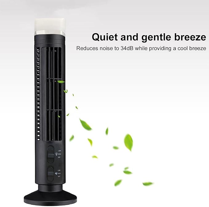 Bladeless Tower Fan Portable Desk Fan with LED Light Quiet Operation for Home Bedroom Office Office Tower Fan Personal Cooling Fan