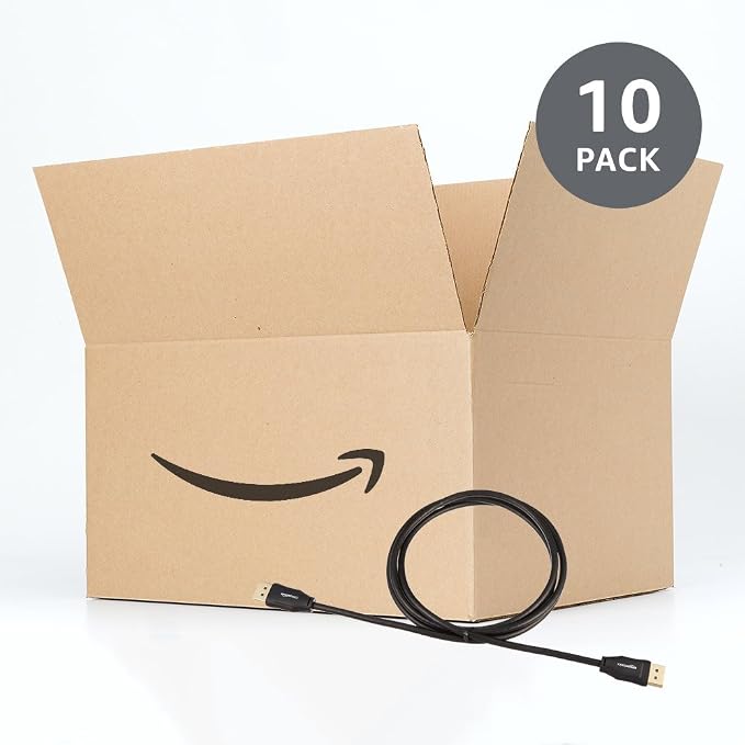 Amazon Basics 10-Pack DisplayPort 1.2 Cable, 4K@60Hz, 2K@165Hz, 21.6Gbps High-Speed, Gold-Plated Plugs, 6 Foot, Black