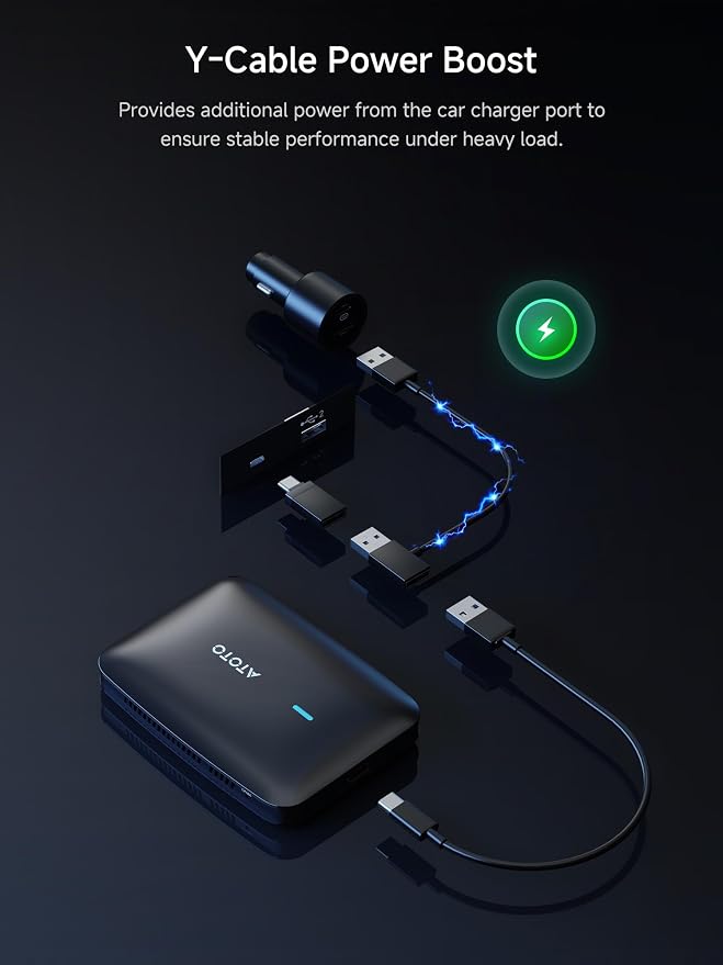 Magic AI Box Wireless CarPlay & Android Auto Adapter, Car Video Box for OEM Wired CP/AA, Dual WiFi & Bluetooth IoT Hub, Supports for Netflix/YouTube/TF Card