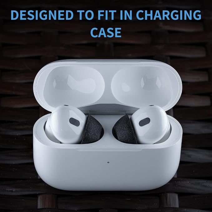 Comply TrueGrip MAX | Premium Memory Foam Replacement Earbud Tips for Apple AirPods Pro 1 & 2 | Long Lasting Comfort, Extreme Durability, Secure Fit, Superior Noise Isolation| Black (Medium) (3 Pairs)
