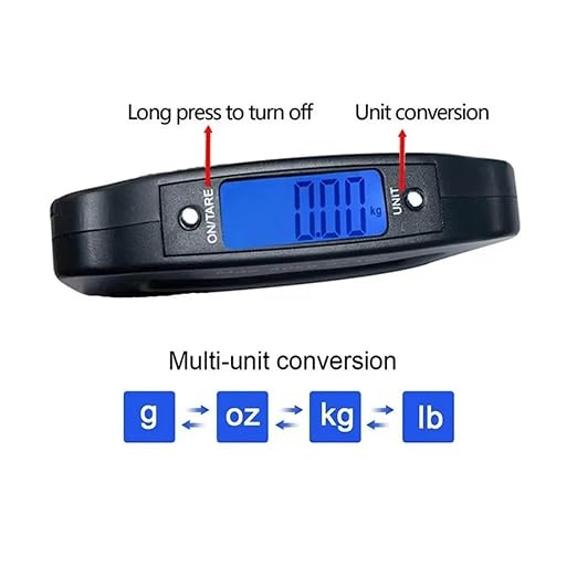 5pcs 50kg/10g Digital Luggage Scale with Backlight - Portable Suitcase Travel Weighing