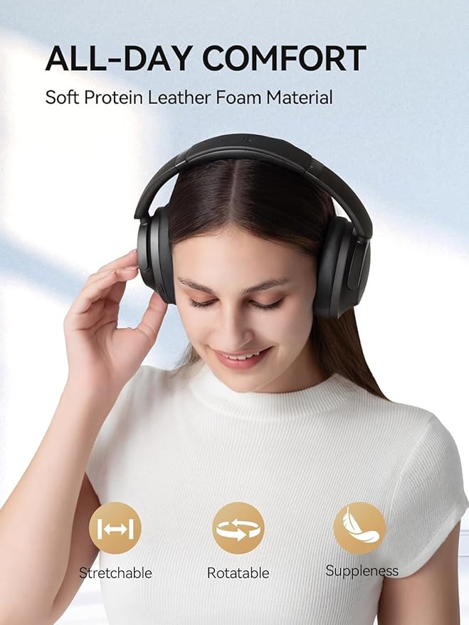 1MORE SonoFlow-Pro Noise Cancelling Headphones - HQ51 Over Ear Bluetooth Headphones with LDAC for Hi-Res Wireless Audio,100H Playtime, Bluetooth 5.4, QuietMax ANC, Comfortable Fit (Matte Gray)