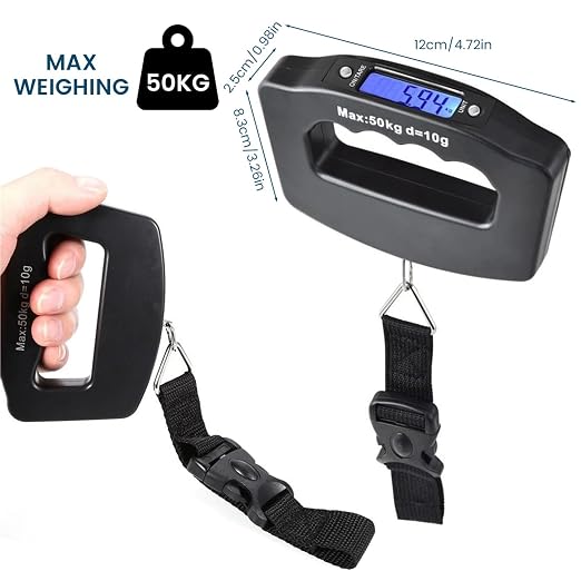 Luggage Weight Scale, Digital Luggage Scale Portable Suitcase Scale Tool Handheld Electronic Scale Backlight Weighting Travel Accessories,for Travel(3Pcs)