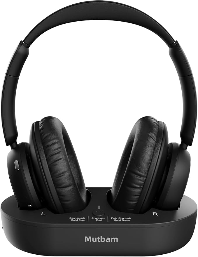 Wireless Headphones for TV, TV Headphones Wireless for Seniors with Charging Dock, Ideal Gifts for Seniors, 65H Playtime Plug-Play, Assistive Hearing, Low Latency, Perfect for Elderly Seniors