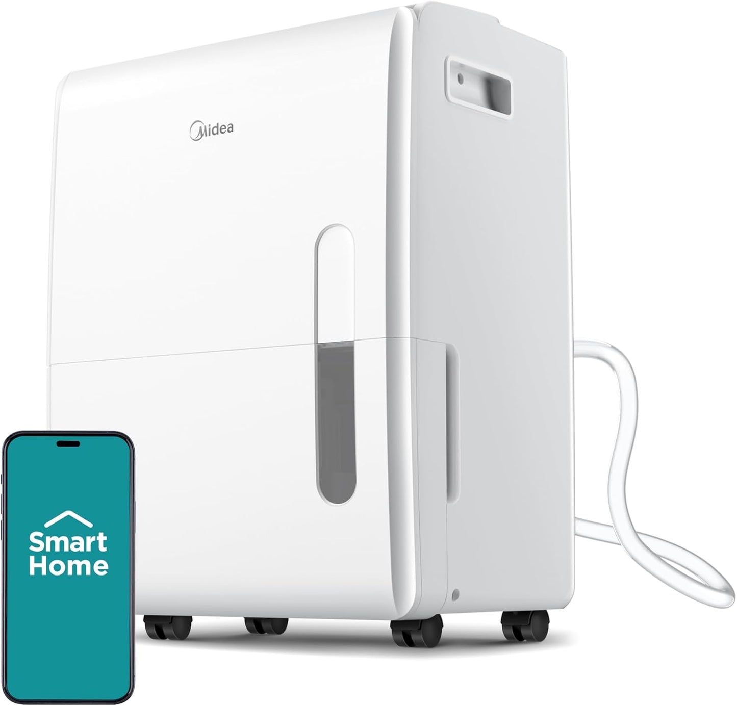 Midea 5,500 Sq. Ft Dehumidifier for Basement, 60 Pint dehumidifier with pump, APP & Alexa Smart Control, 2.64 Gallon Water Tank, Intelligent Humidity Control, Ideal for Home, Basement, Garage