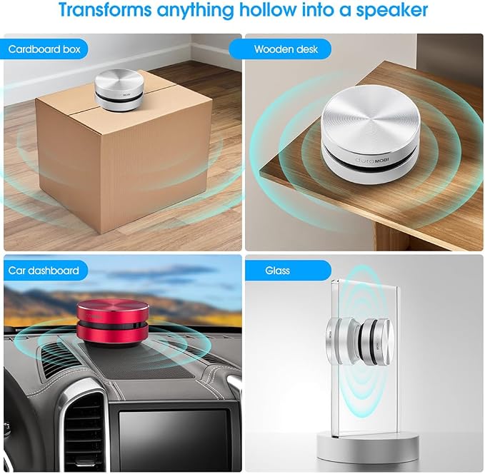 Wireless Mini Bone Conduction Speaker, Stereo Bass Sound Creative Portable Speaker Mini Size Music Player Built-in Mic Sound Box with Magnetic Adsorption Function