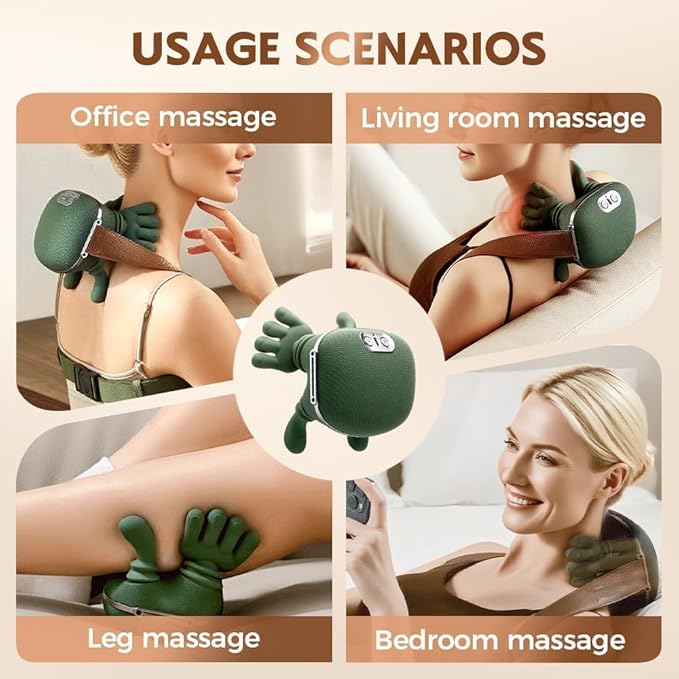 VIYAE DEESY Neck and Shoulder Massager - Electric Portable Deep Kneading with Heat, Rechargeable Wireless Wearable Cervical Massager, Adjustable Intensity for Pain Relief Home Office Travel Gift